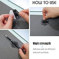 Vista 4 de Pajean 10 soportes para bolígrafo para cuaderno, autoadhesivos, de cuero, para cuadernos, con lazo elástico hexagonal diseñado para cuadernos