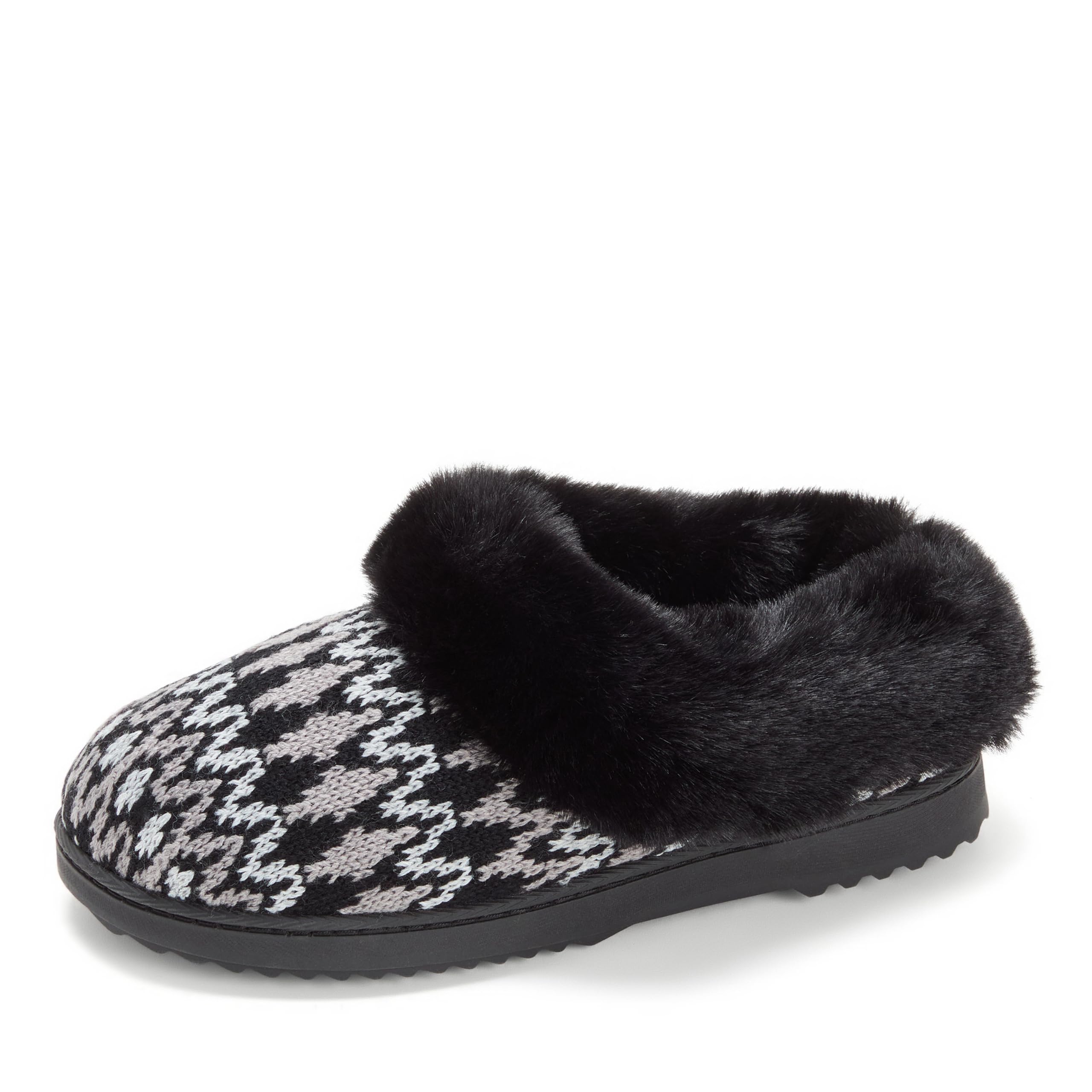Dearfoams Women's Memory Foam Cozy Soft House Slippers Gifts for Women Hannah Knit Clog House Shoes