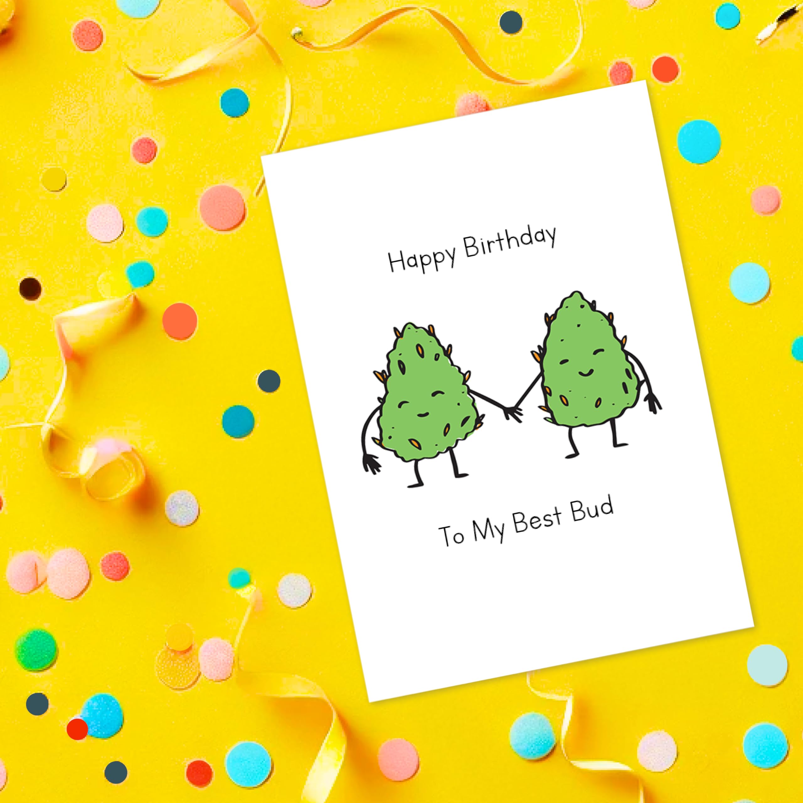 Tarjeta De Cumpleaños "Happy Birthday To My Best Bud" - Tarjeta De Olla Cannabis Para Mejor Amigo/a
