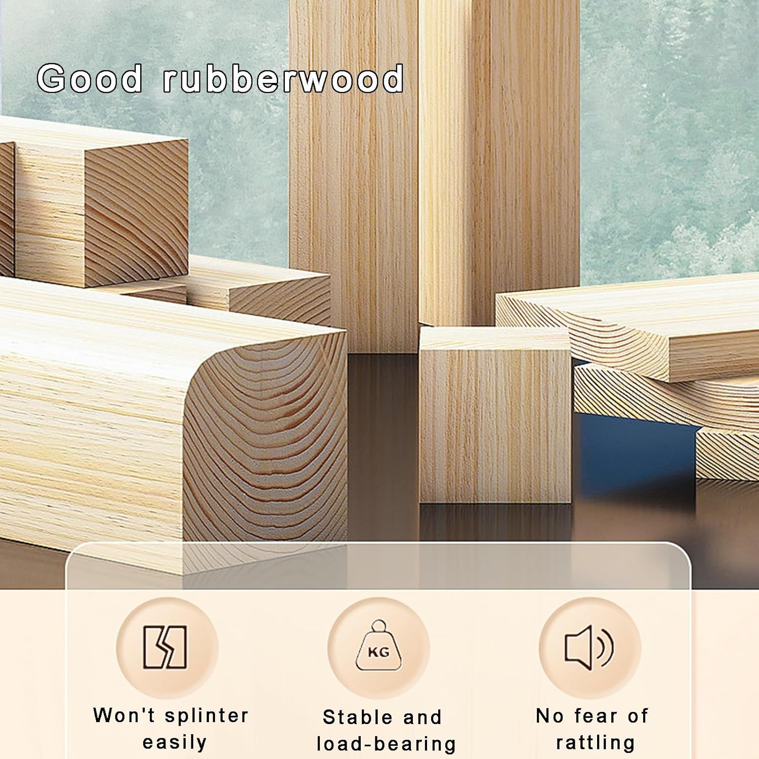 Rubberwood Multi-Platform Cat Tree Thickened Pine Posts with Hammock Enlarged Clear Acrylic Cat-Bowl Viewing Platform