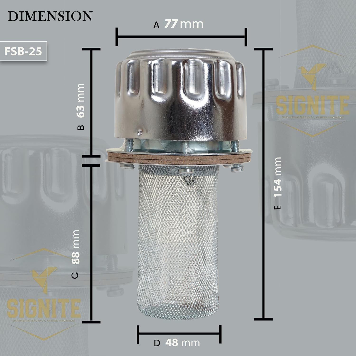Signite Flange Type Breathers Cap 25CFM/720 LPM, Breather Tank Oil Cap, Hydraulic Cylinder Vent Breather Cap for Hydraulic Reservoir Tank with 40 Micron Filtration 6 Hole Chrome Steel Alloy (FSB-25)