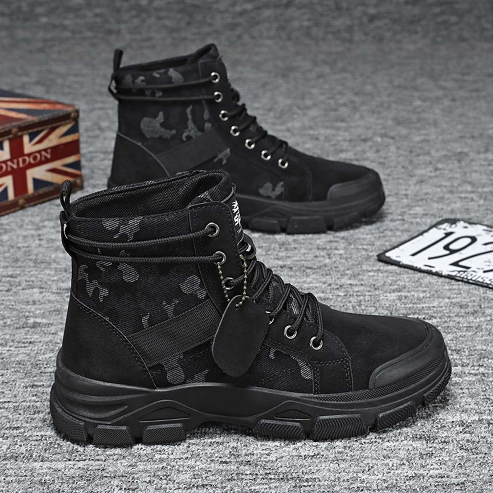 Generisch Bottes de randonnée pour homme - Imperméables - Bottes de trekking - Ultra légères - Chaussures de travail tactiques militaires - Chaussures d'extérieur pointues au désert - Chaussures de