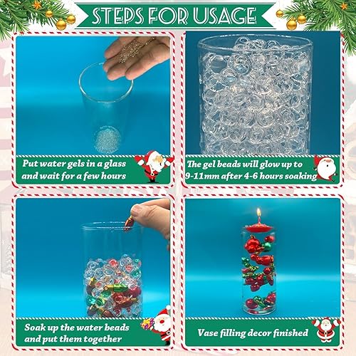 Miniatura 4 de 10126 piezas de decoración de jarrones de Navidad para velas flotantes, perlas de imitación, guirnalda de perlas para jarrones, centro de mesa de