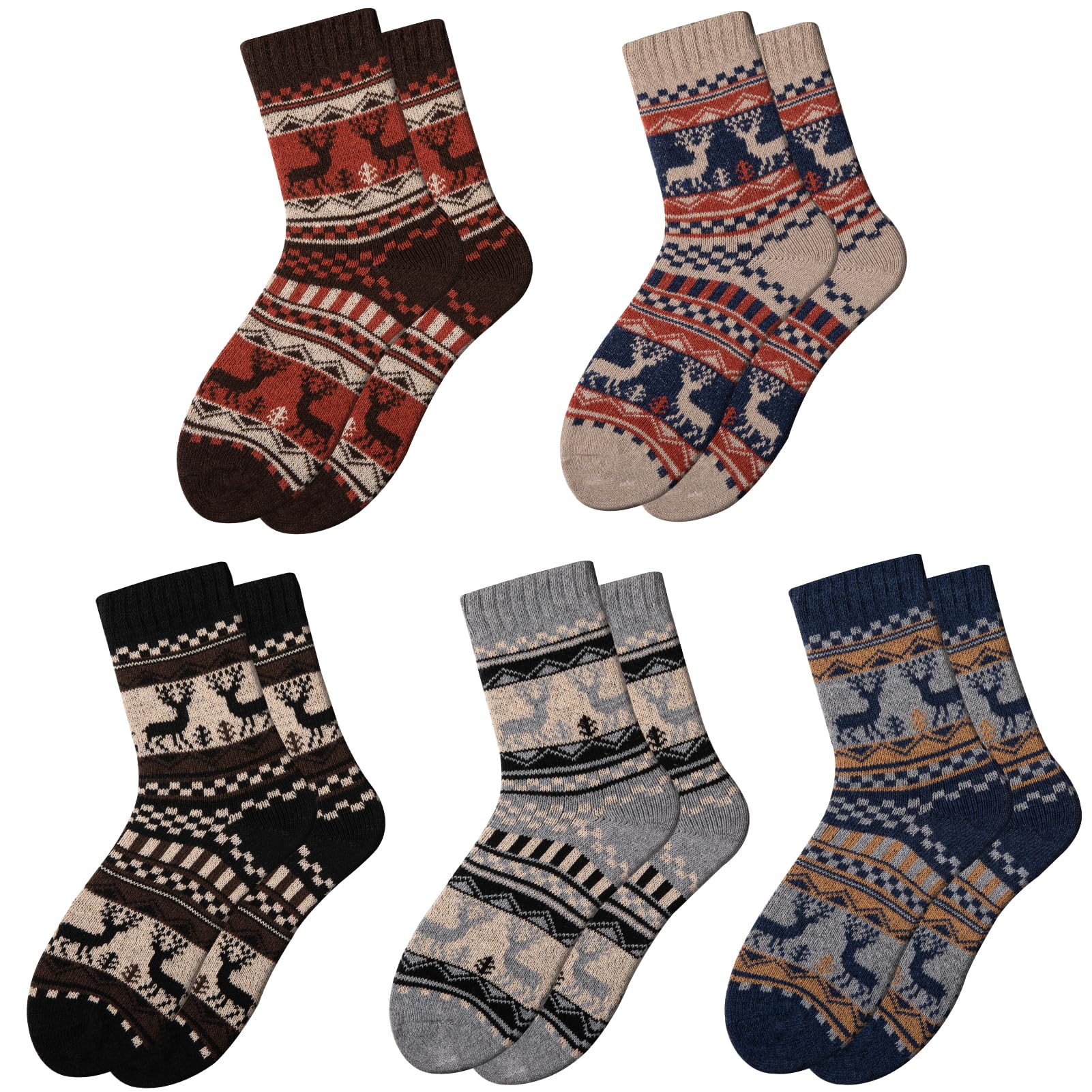 COOVAN Calcetines de lana para hombre, cálidos, de invierno, térmicos, gruesos, para clima frío, calcetines cómodos