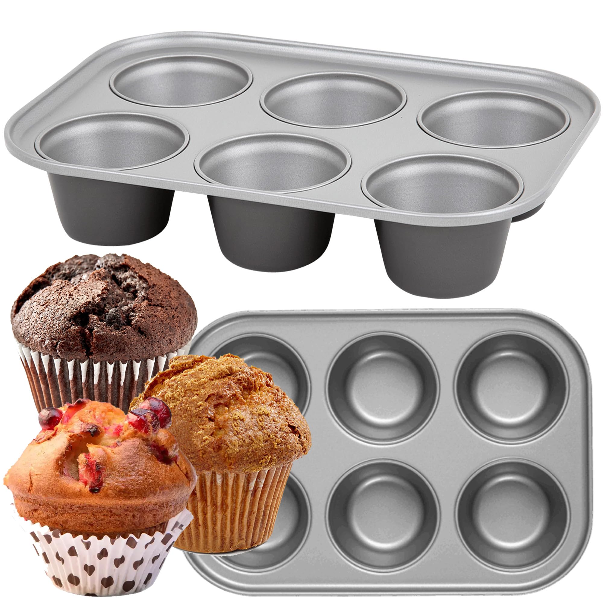 STORM TRADING GROUP 6 Cup Jumbo Muffin Tin Dishwasher & Oven Safe