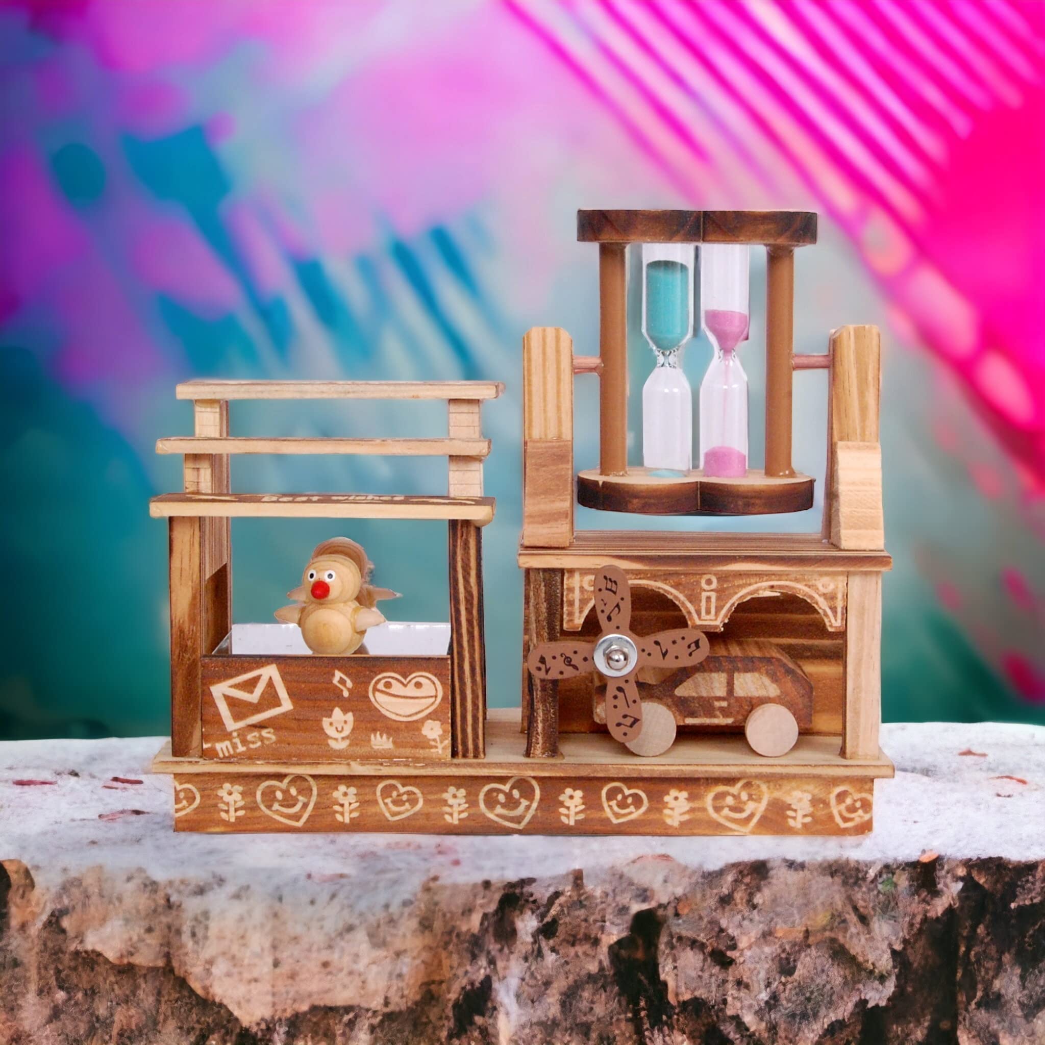 Buy Chocozone Wooden Hand Crank Music Box with Dancing Penguin