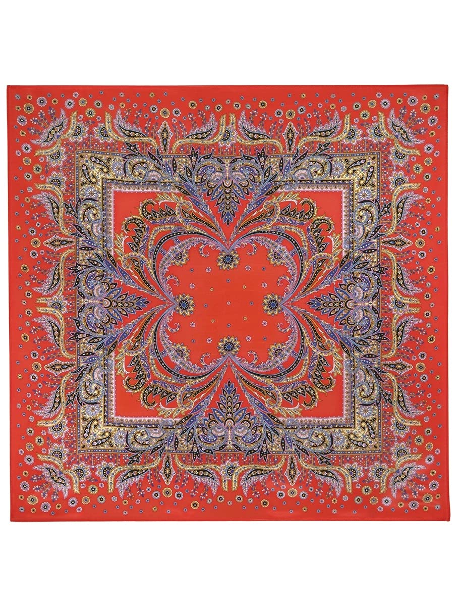 Russian Traditional Pavlovo Posad shawl/Shawl, drawing: 1603"Coral breeze", drawing author: Elena Zhukova