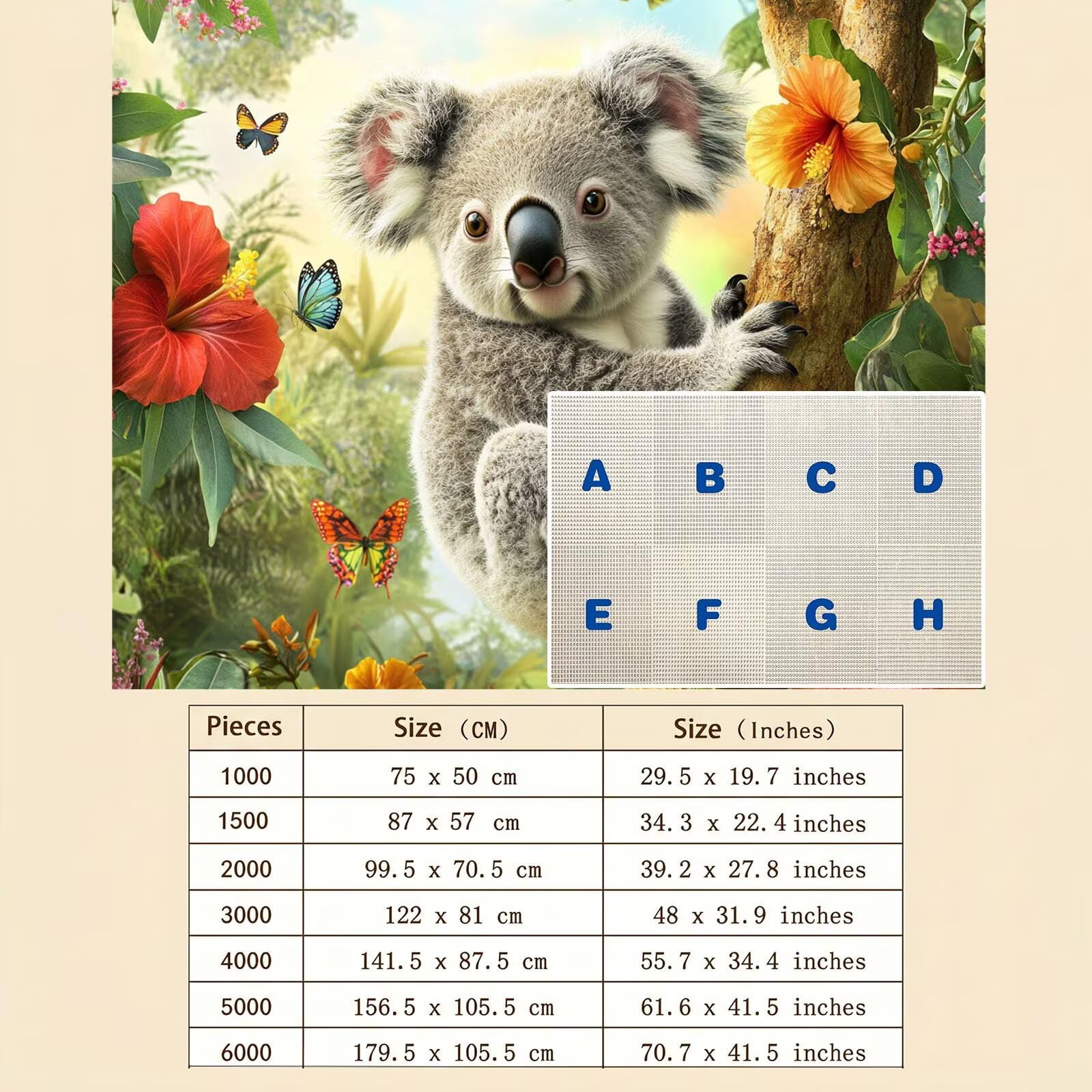 koala Albero Puzzle 1500 Pezzi per Adulti, Puzzle in Legno - Collezione Classica con Poster Incluso - Sfida di Concentrazione e Passatempo Antistress, Gioco Educativo per Famiglia, 87 x 57 cm f0-556