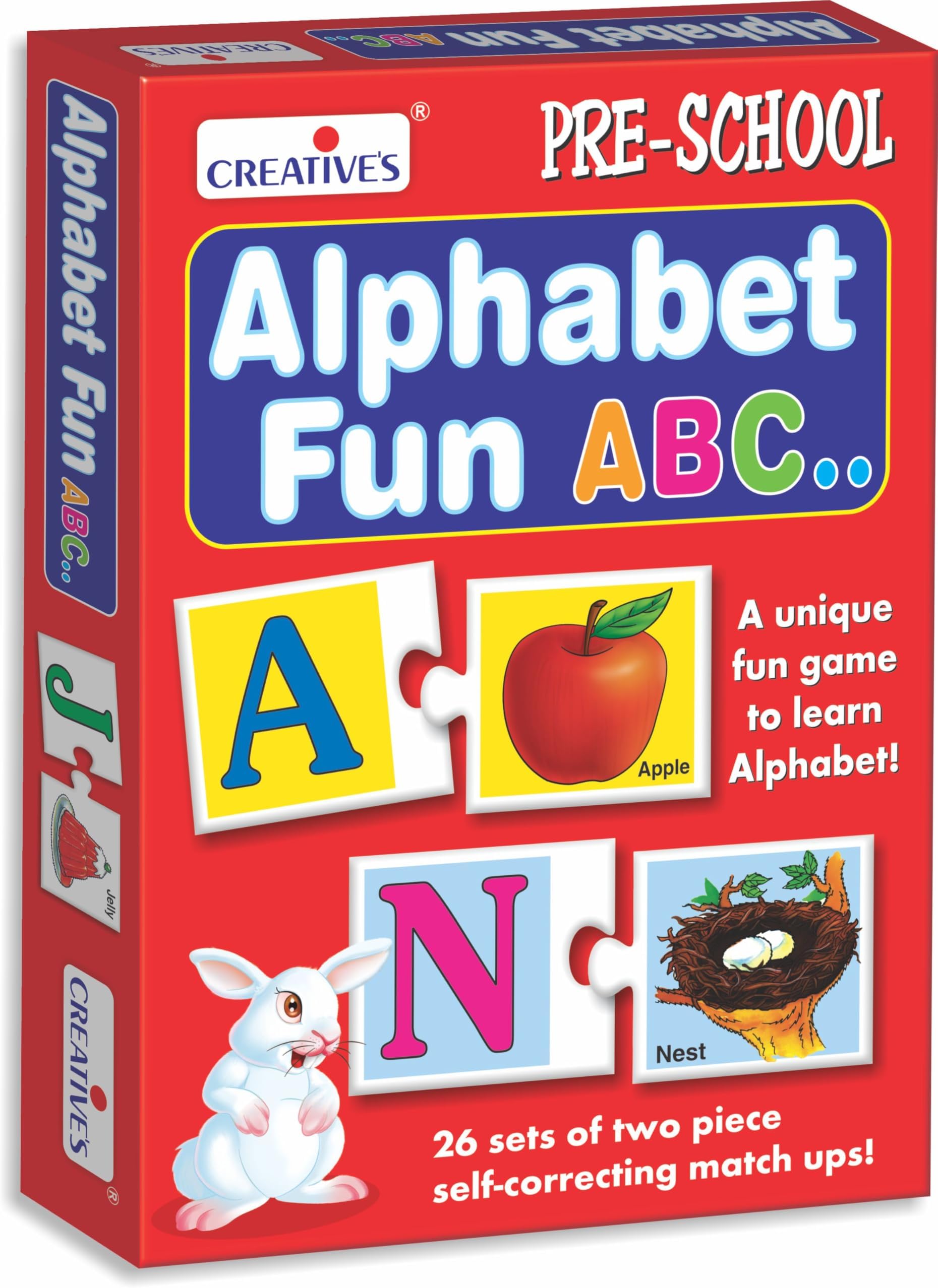 Creative's Alphabet Fun ABC- Early Learning Educational Puzzle Game, Eye - Hand Coordination Puzzles for Girls & Boys Fun With Learning, Alphabet Puzzle, Educational Gift for Kids 4 & Up