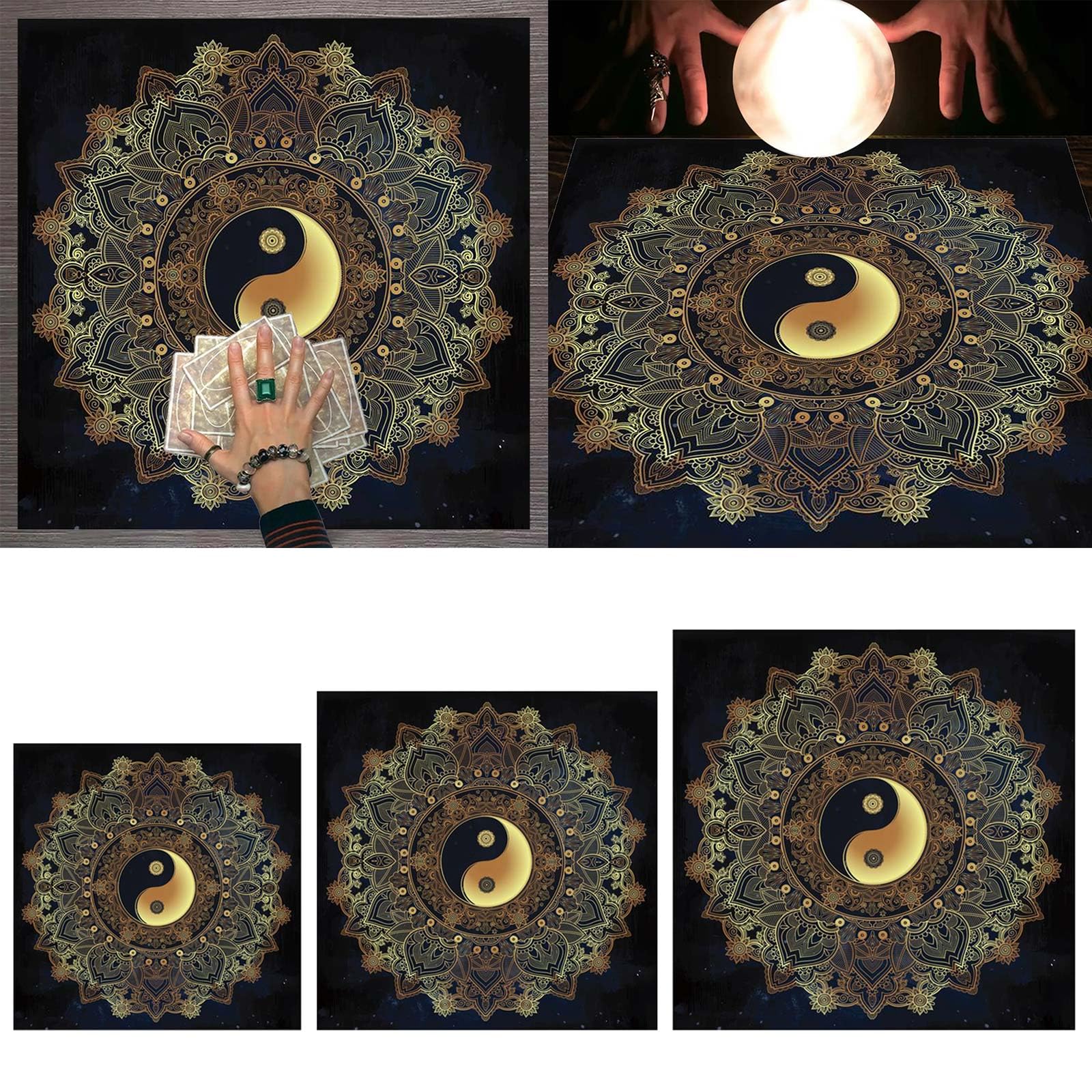 Tapis Divination Flanelle Carré - Pour Tarot, Oracles Et Jeux De Société - 50x50/60x60/75x75 Cm