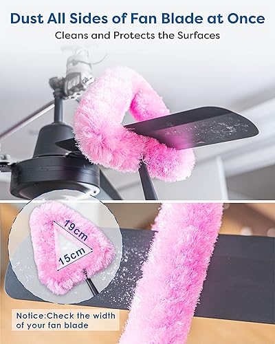 Miniatura 2 de Plumero triangular de plumas, plumero extensible para limpieza, plumeros retráctiles de microfibra lavable con poste de extensión, para ciego,