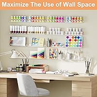 Vista 4 de upsimples Paquete de 16 estantes acrílicos para almacenamiento de pared, estantes flotantes de 15 pulgadas para niños, organizador de estante