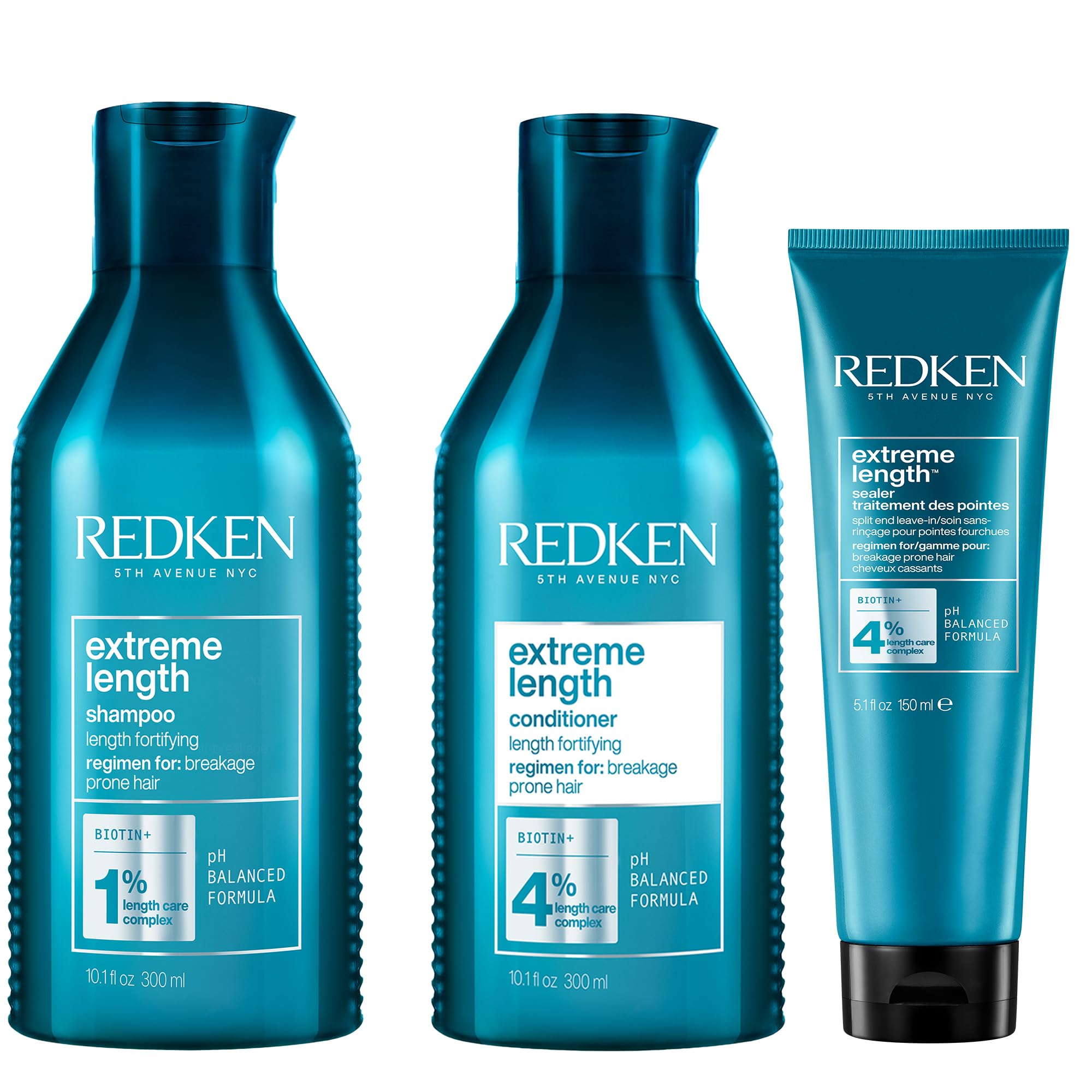 Redken Extreme Length Shampoo 300ml, Conditioner 300ml & Sealer 150ml Pack