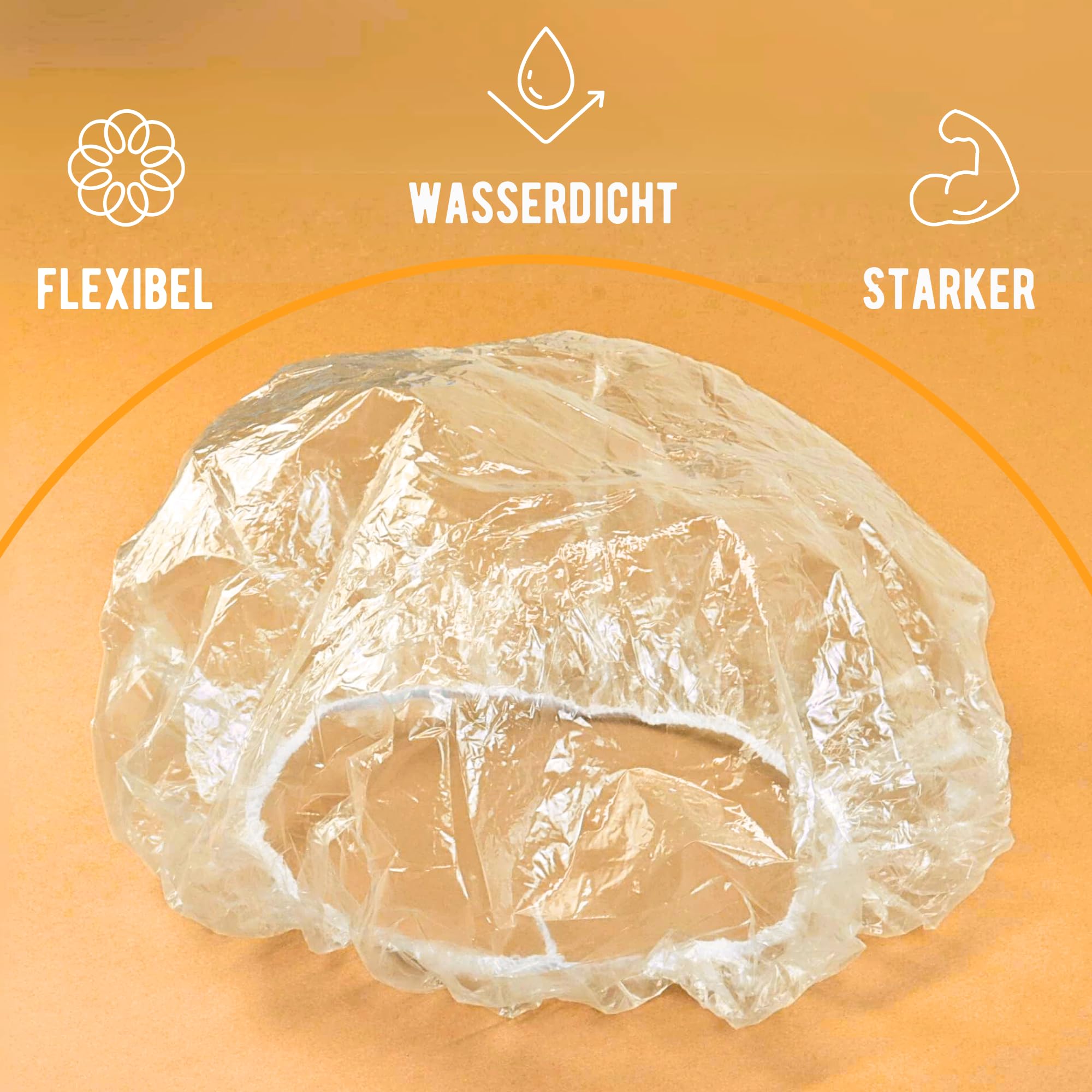 HausHeld® czepek kąpielowy damski, 1000 x czepek pod prysznic, przezroczysty, jednorazowy czepek kąpielowy, czepek kąpielowy, czepek na głowę, siatka na włosy do kuchni, osłona włosów, czepek do