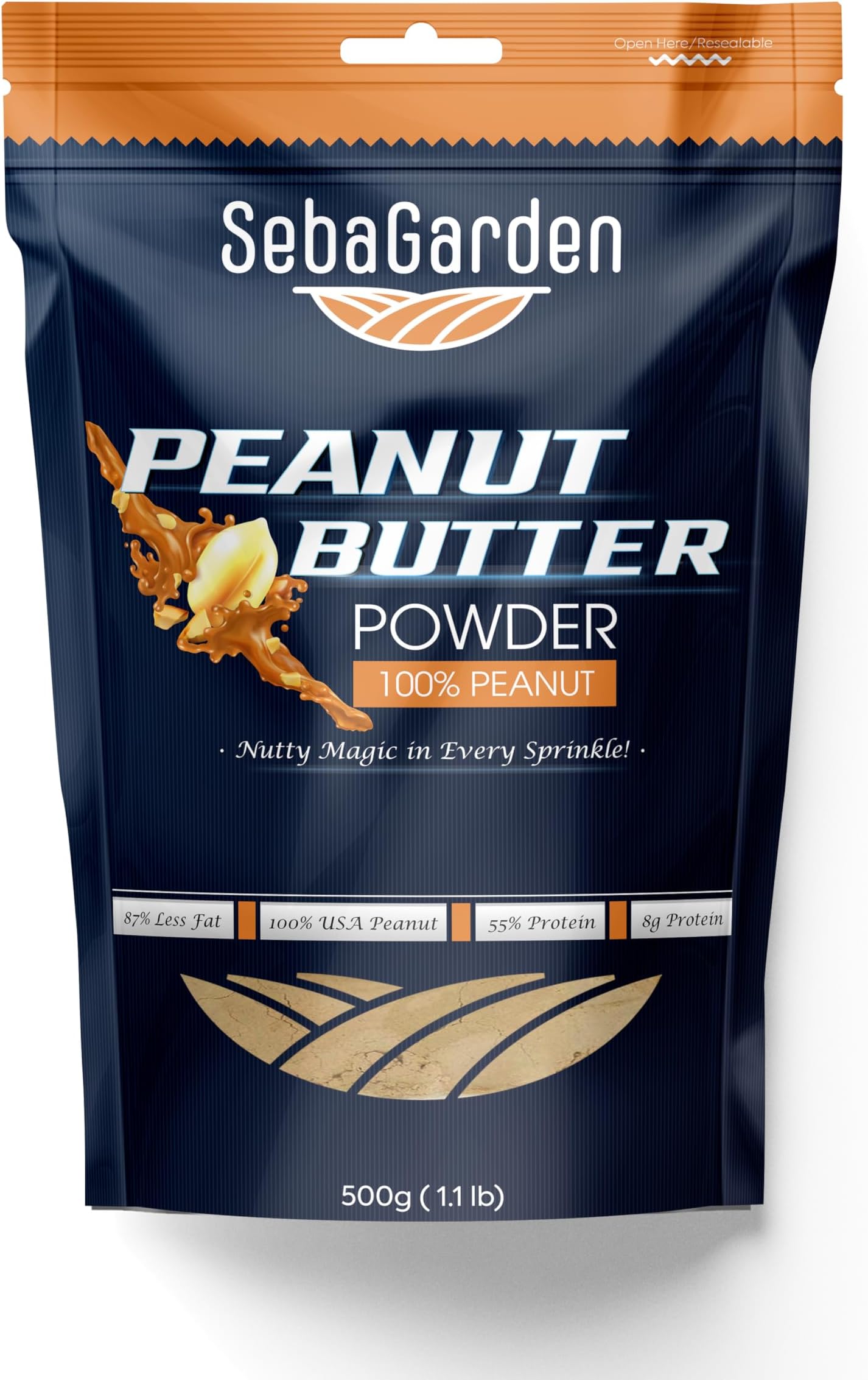 Pure Peanut Butter Powder, 500g Defatted, 87% Less Fat,Healthy, Plant Based,Vegan Protein, Non-GMO, Certified Gluten Free and Vegan, Keto Friendly