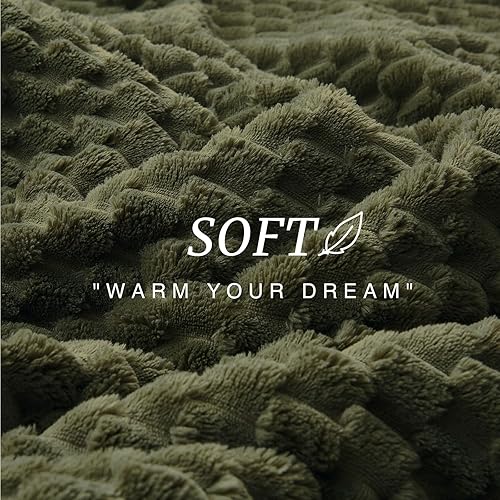 Miniatura 4 de EXQ Home - Cobija de forro polar tamaño queen para sofá o cama - Mantas decorativas de jacquard de 3D con imitación de caparazón de tortuga - Manta