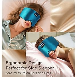 LC-dolida Luxurious Silk Soft Sleep Mask, Sleep Headphones with Bluetooth 5.4 for Side Sleeper, Total Blackout Eye Sleeping Mask for Women and Men, Ideal Gift for Restful Sleep, Travel(Dark Green)