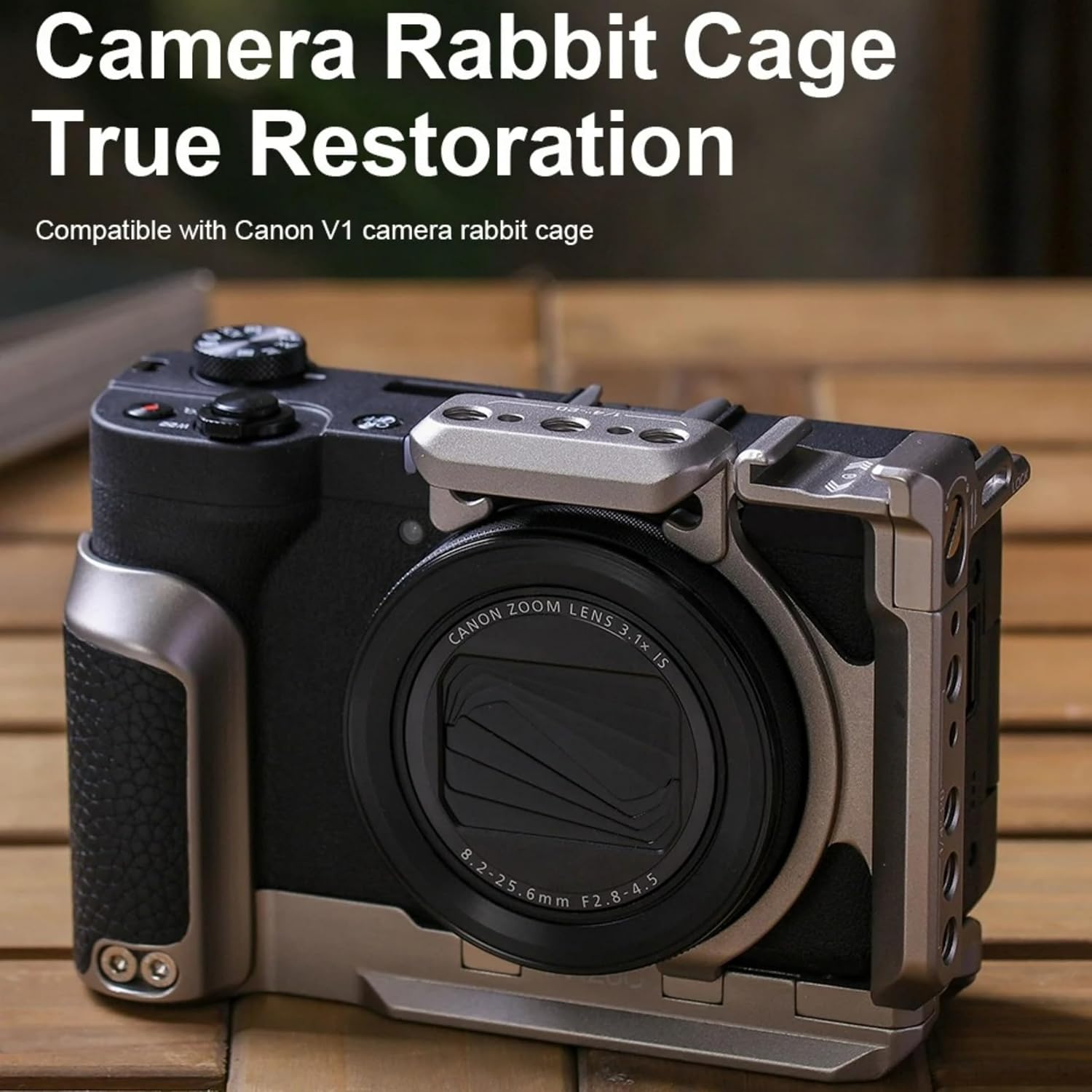 Aluminum Camera Cage for Canon V1 Camera, Video Blogging Accessories (Black)