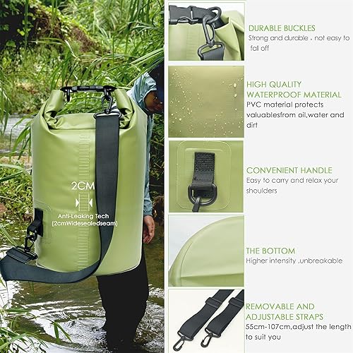 Miniatura 3 de YUMQUA Mochila impermeable de 5 L10 L20 L30 L40 L, bolsas de almacenamiento impermeables flotantes para kayak, canotaje, natación, senderismo,