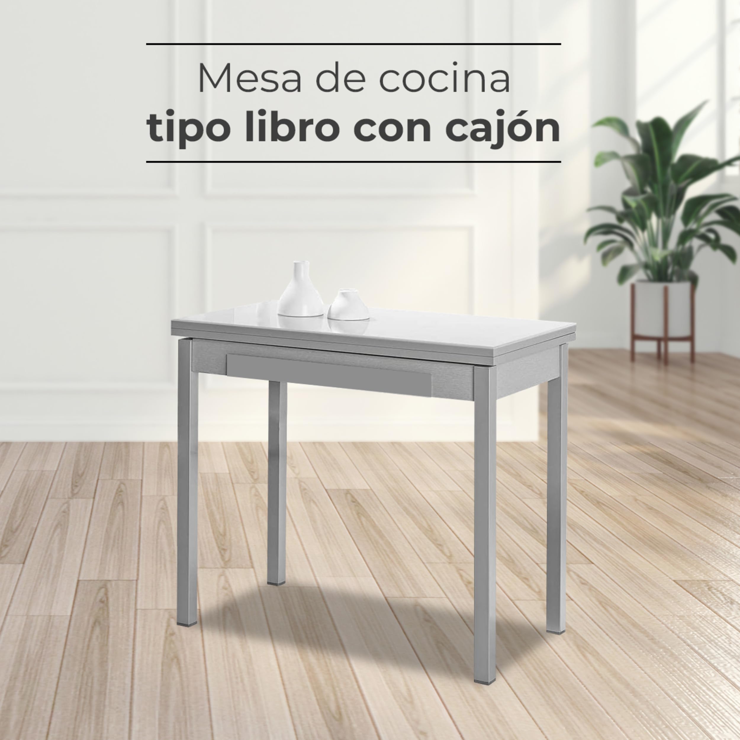 ASTIMESA a Tavolo da Cucina, amazzone, 90x50cm-extendida 90x70 CMS