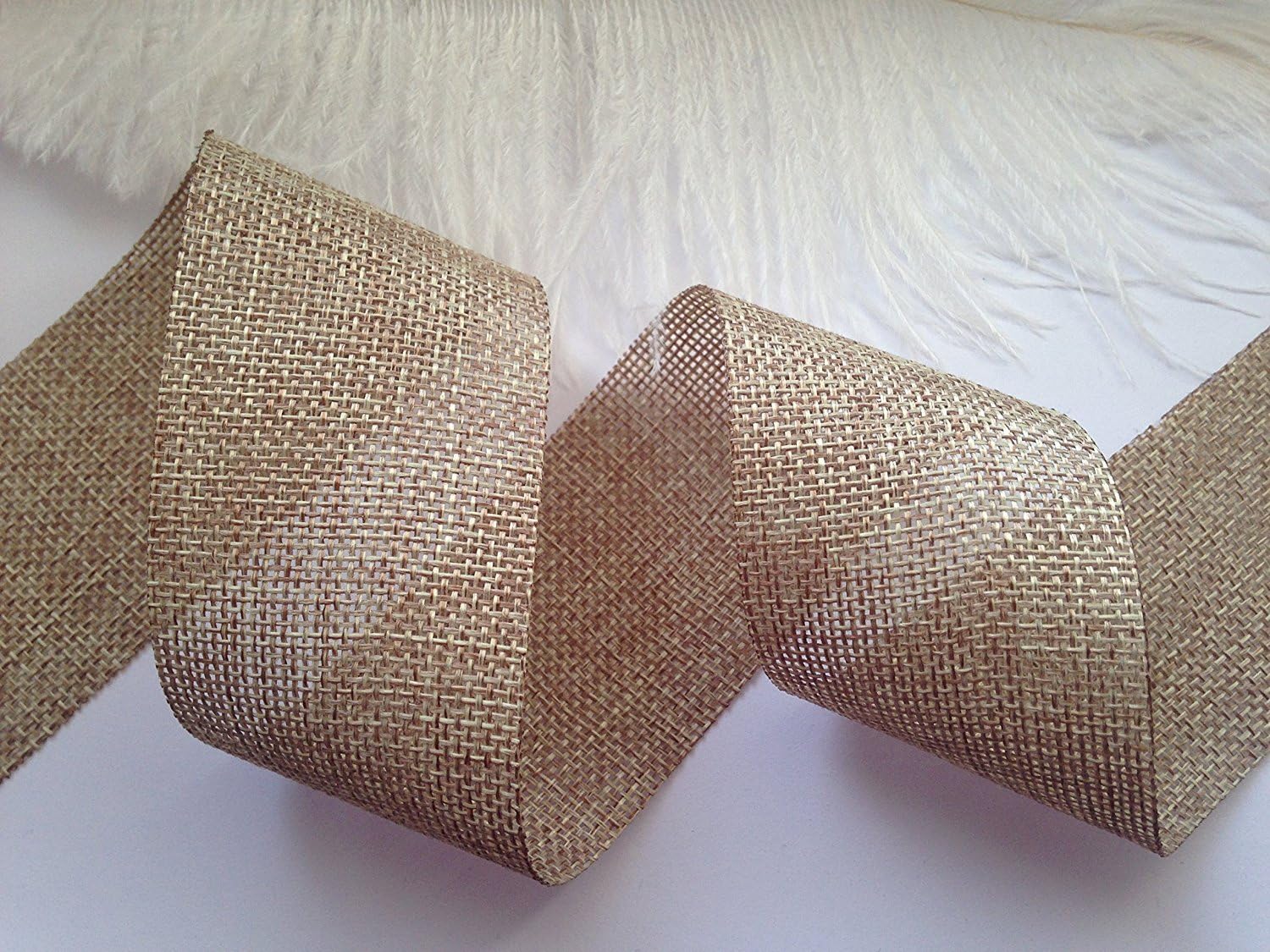Burlap Hessian Jute Ribbon - 50mm or 25mm x 2 Metres (Natural, 50mm)
