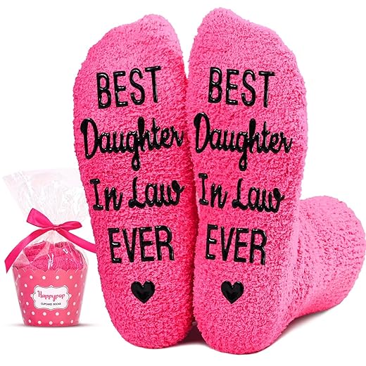 HAPPYPOP Best Gifts for Daughter In Law, Daughter In Law Gifts from Mother In Law, Unique Daughter In-Law Gifts, Fuzzy Socks for Women, Mothers Day Gift
