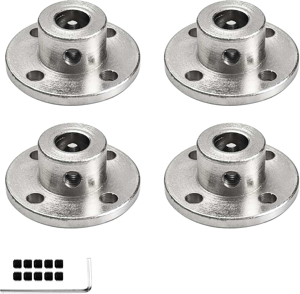 Conjunto de 4 Conectores de Acoplamento com Flange de 8Mm, Acoplador de Eixo Guia Rígido Em Aço, Acessório Guia de Alta Dureza para Modelos de Motores Rc Diy.