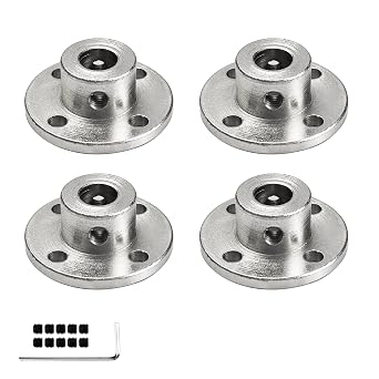 4Pcs 8mm Flange Coupling Connector, Rigid Guide Steel Shaft Coupler, High Hardness Guide Model Accessory for DIY RC Motor Axis Fittings
