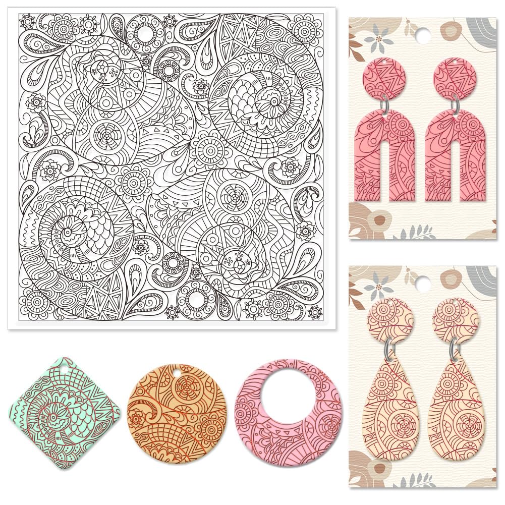 CHGCRAFT Perris Flowers Silicone Texture Stamp Polymer Clay Molds DIY Clay Texture Tools for Clay Pottery Earring Jewelry Making Stamp Engraving Machines, Snail, 5.5x5.5inch