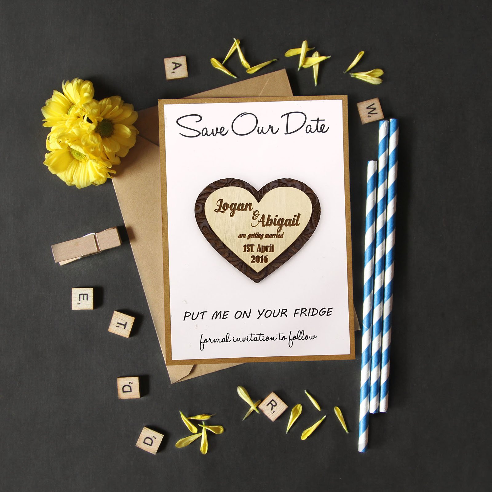 Darling Souvenir Individuelle Gravur Holz Magnet Personalisierte Geschenke 50 Rustikale Hochzeit Abwehr das Holz Magnet