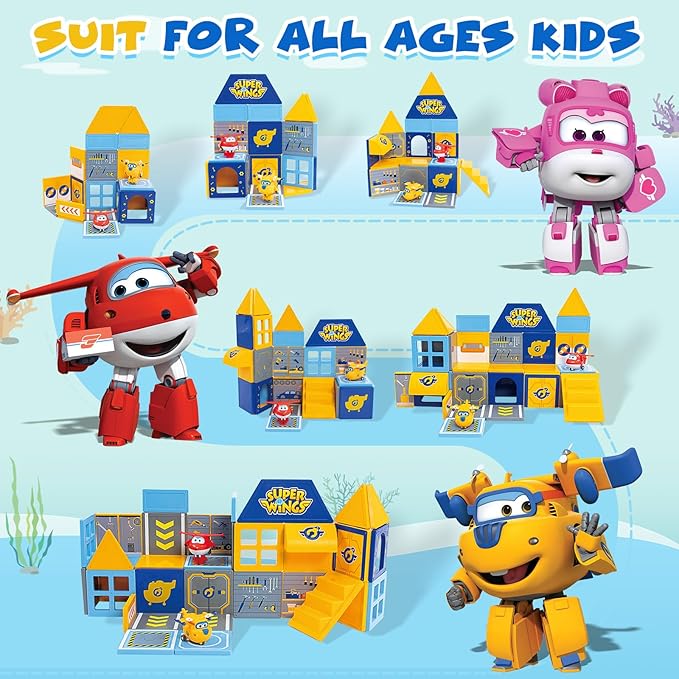 Super Wings Magnetic Tiles - Set Garaje de Donnie miniatura 3
