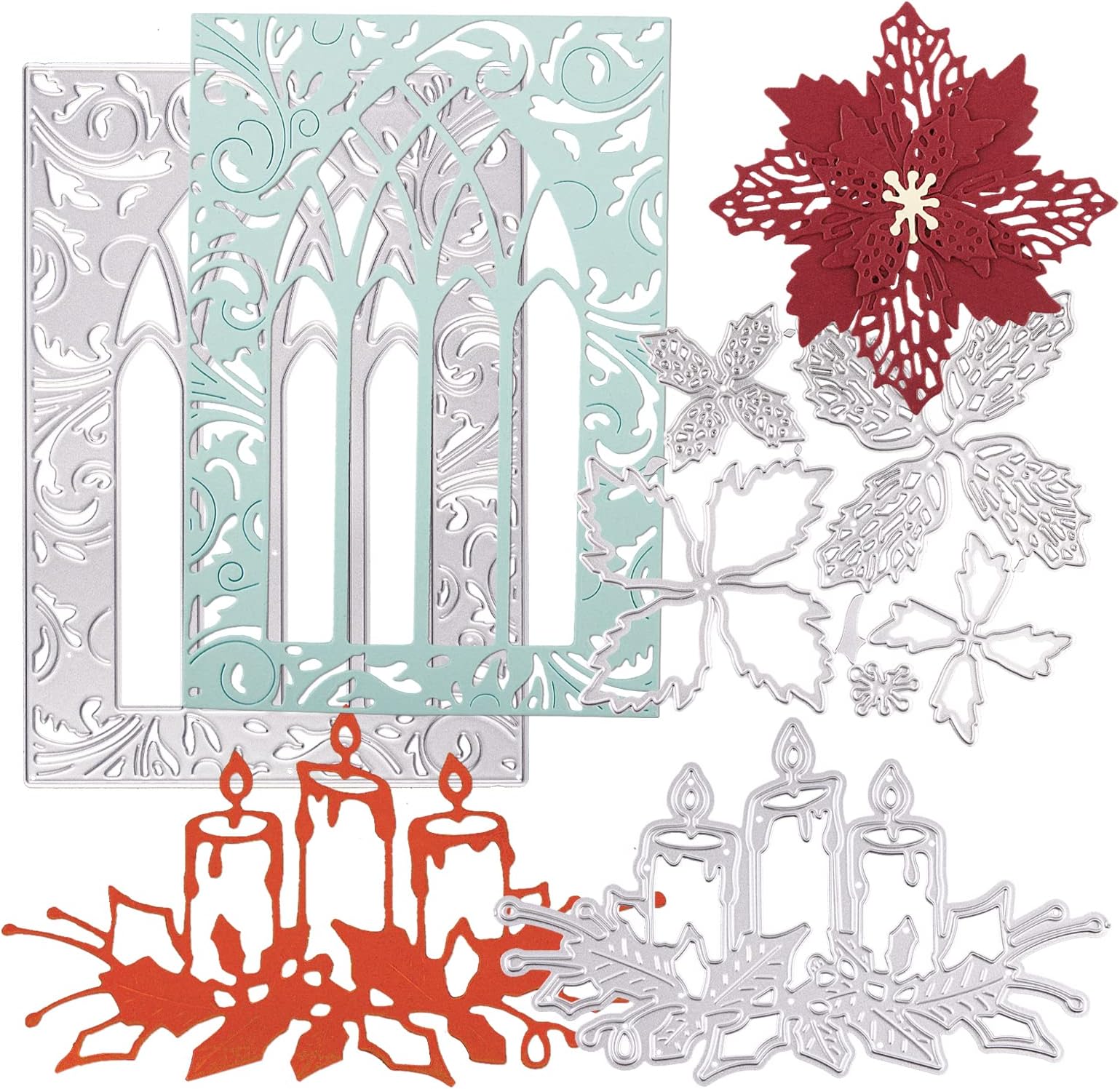 Lot de 4 Matrices de découpe Lettres de vœux Dies Scrapbooking