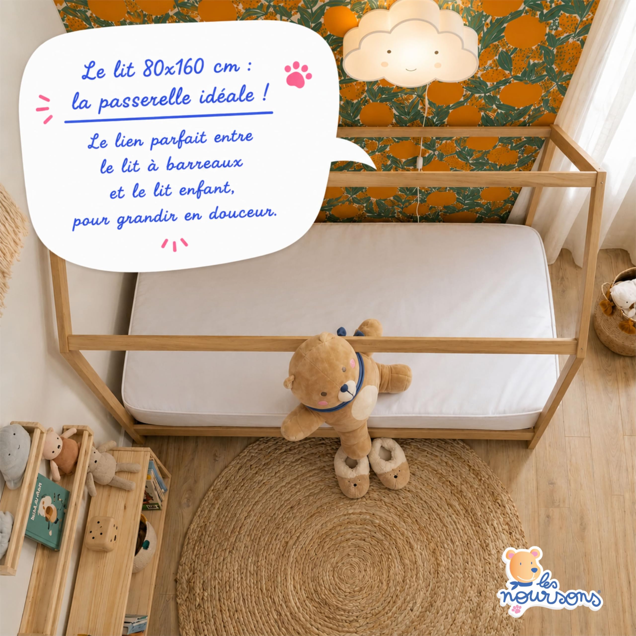 Matelas Enfant/Bébé 80x160 cm - Idéal pour Lit Cabane/Lit Gigogne - Réversible - Oeko Tex - Garantie 2 Ans