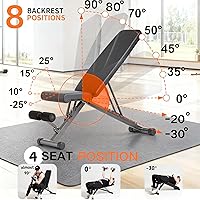 Vista 4 de BARWING Adjustable Foldable Portable Weight Bench for Home Gym,700-800LBS Flat Incline Decline Workout Bench for Full Body Workout Easy Assembly for