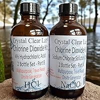 Vista 2 de Crystal Clear Lab Kit de dióxido de cloro Ácido clorhídrico 4-5% (HCl): solución de sodio (8 onzas) conjunto de líquidos