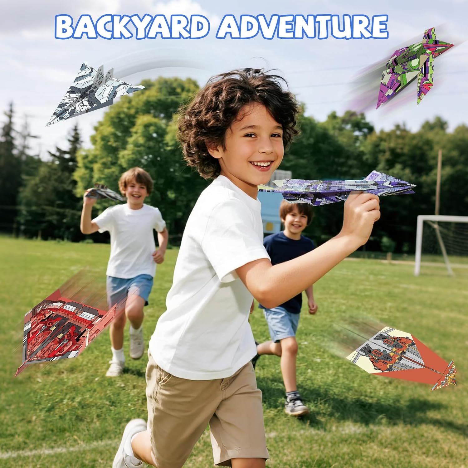 Elfew 48 Sheet Paper Airplane Kit for Kids Ages 6-8,8-12, Origami Paper Plane Kits for Boys, Crafts for Kids Activities, Origami Book, Airplane Toys Gifts for Boys and Girls