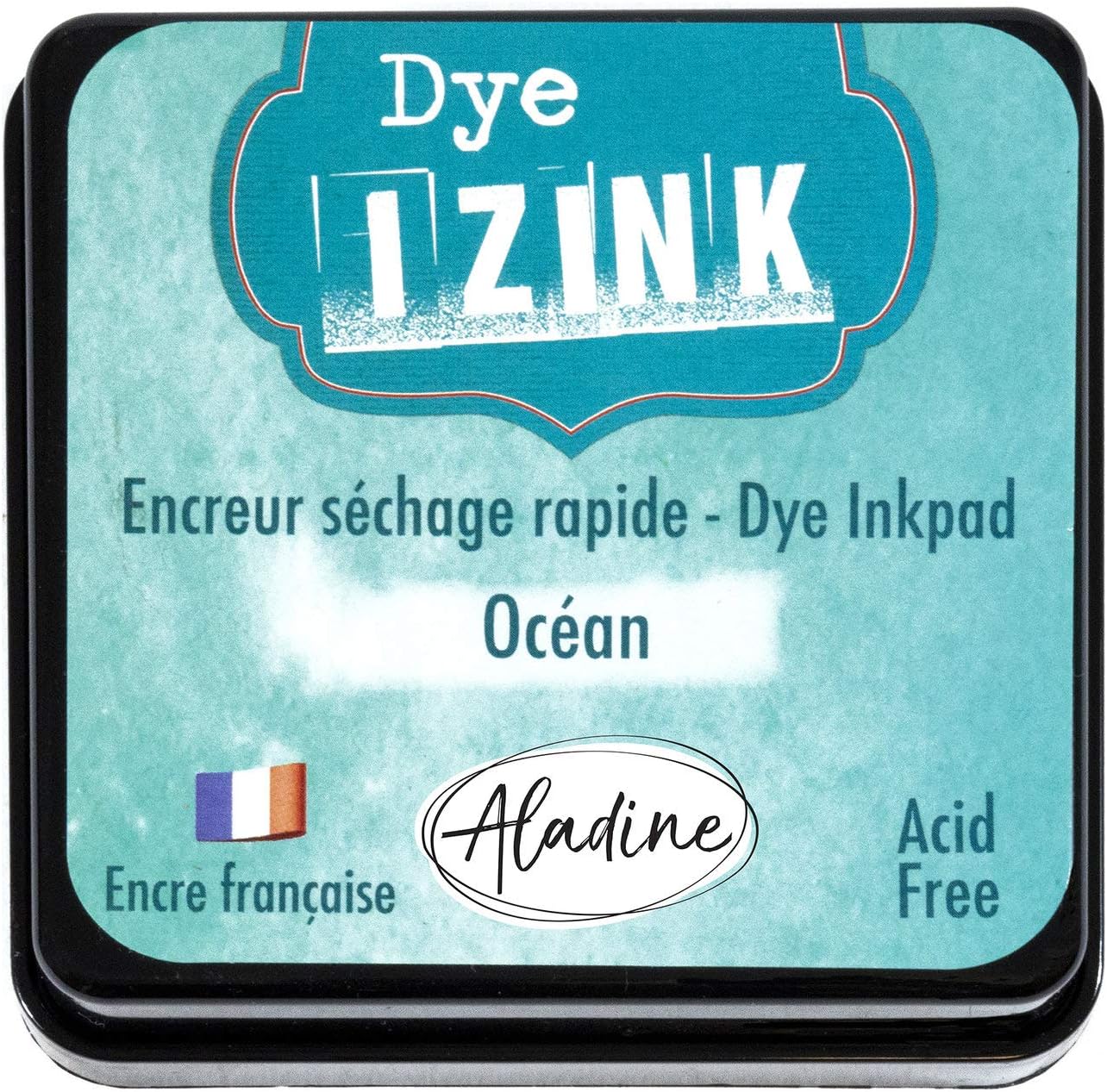 Aladine - Izink Dye Ocean Inker - Quick drying ink for stamps and stencils - Scrapbooking and Creative Cartery - French ink - Size M - 5 x 5 cm - Turquoise color