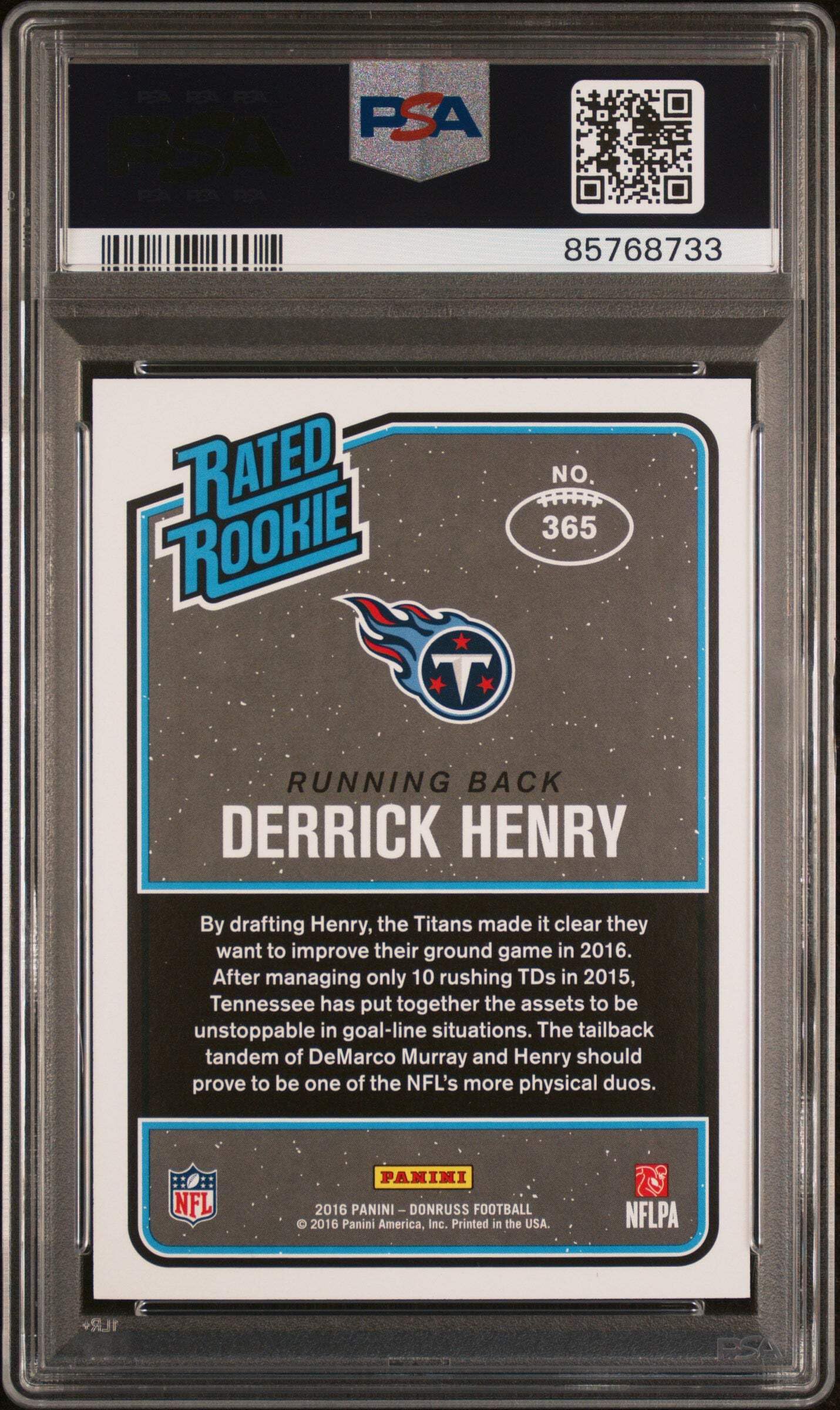 Amazon.com: Graded 2016 Panini Donruss Derrick Henry #365 Rookie