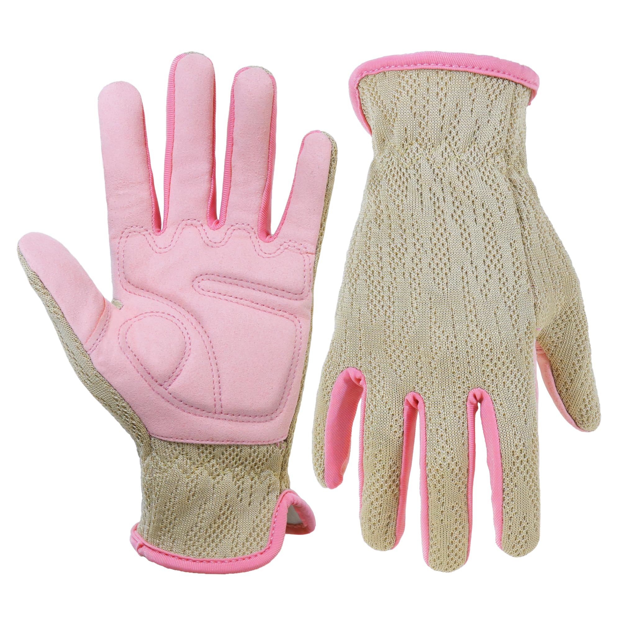 HANDLANDY Gardening Gloves for Women, Breathable Ladies Leather Garden Yard Gloves Best Gift for Gardeners