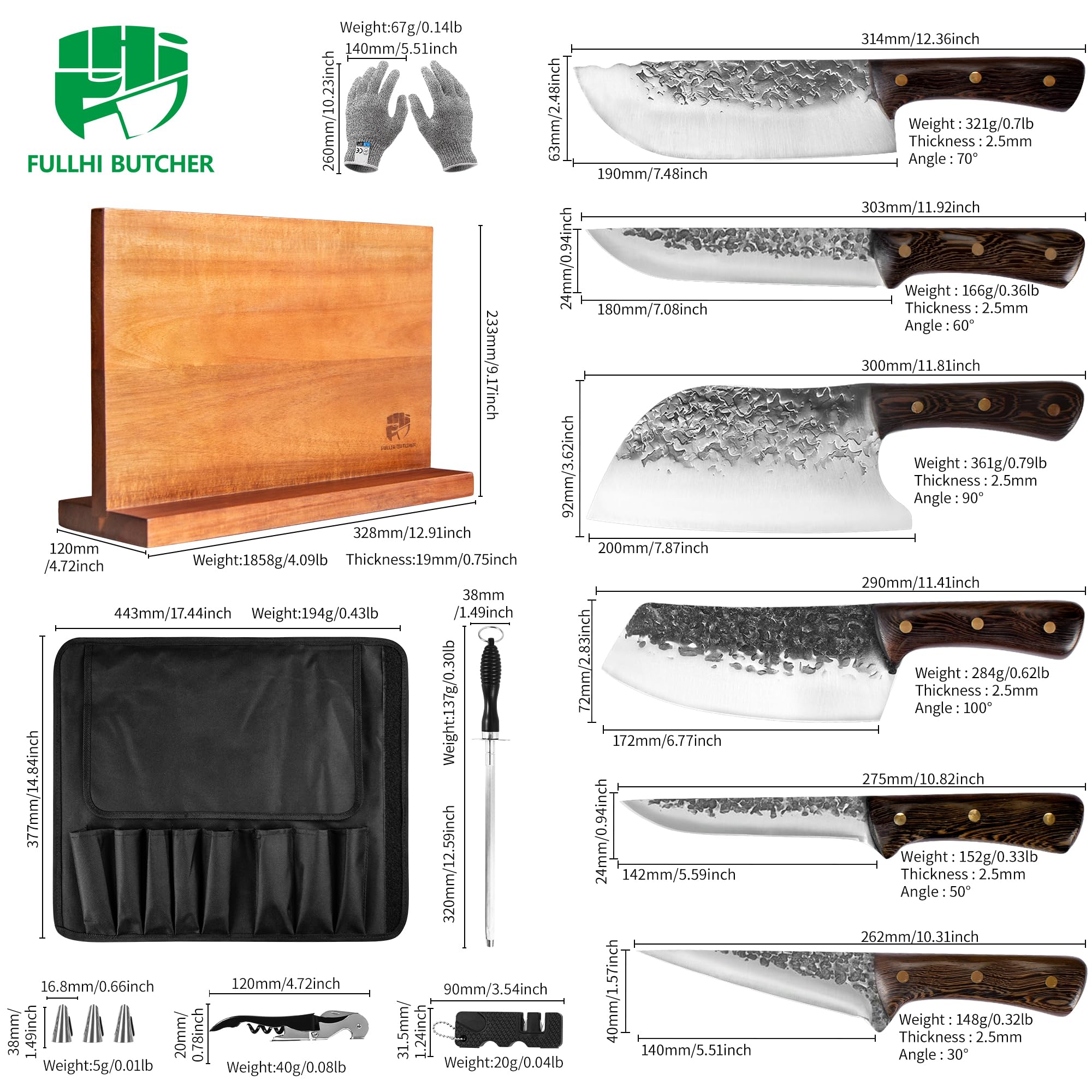 Amazon.com: FULLHI Chef/Butcher Fish Knife Set, High Carbon Steel