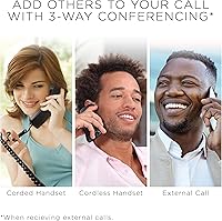 Vista 3 de Motorola Voice C42 Corded Phone System + 1 Digital Cordless Handset w/Answering Machine, Call Block - Black (C4201)