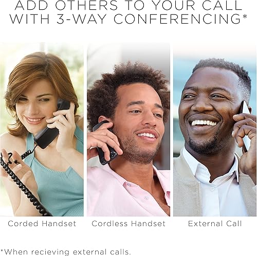 Miniatura 3 de Motorola Sistema telefónico con cable Voice C42  1 auricular inalámbrico digital con contestador bloque de llamadas color negro C4201