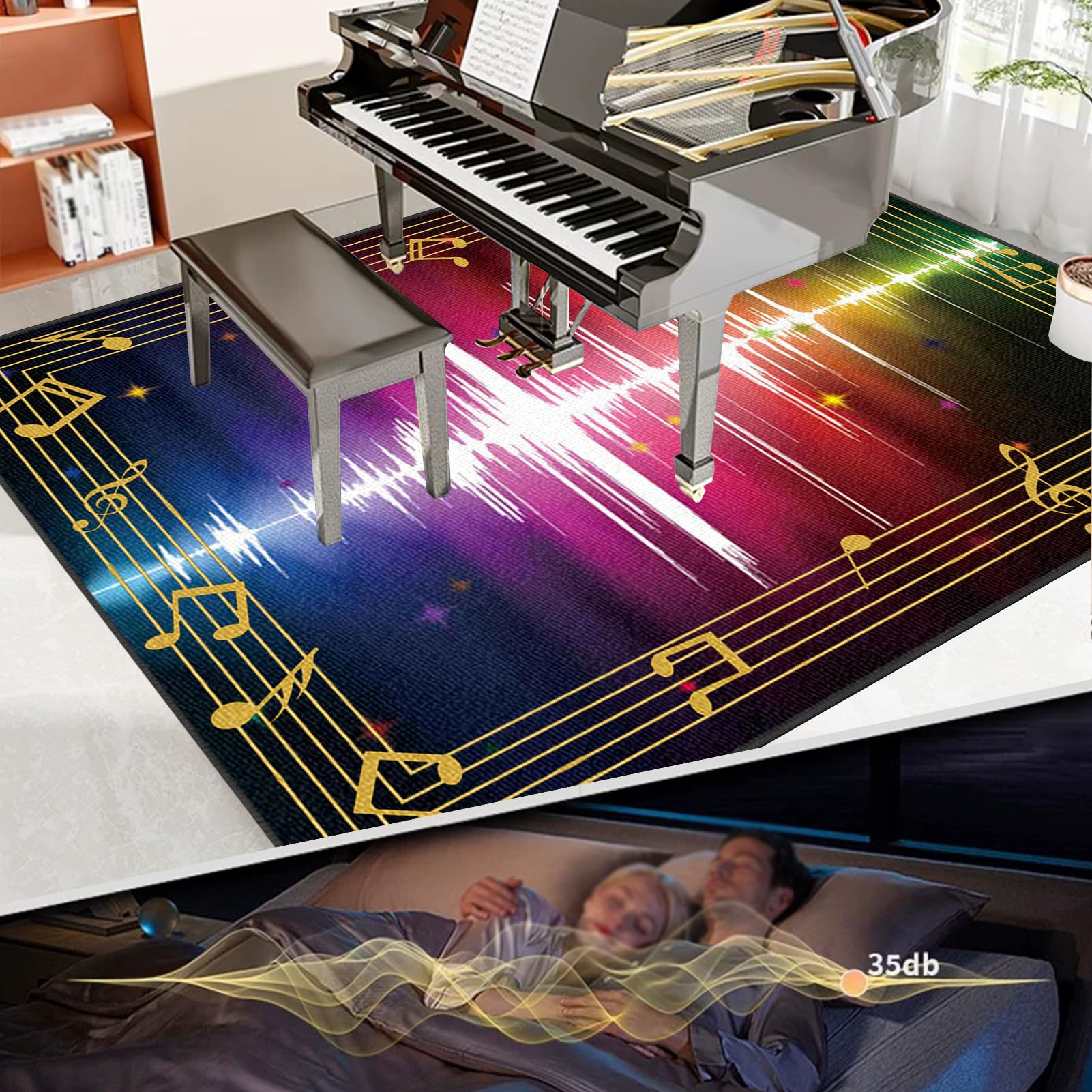 Bateria elektroniczna Dywan na perkusję i perkusję Maty akustyczne Pianino Baterie Akustyczne Maty Na Bęben Dźwiękoszczelny Antypoślizgowy Mata 200 x 160 cm