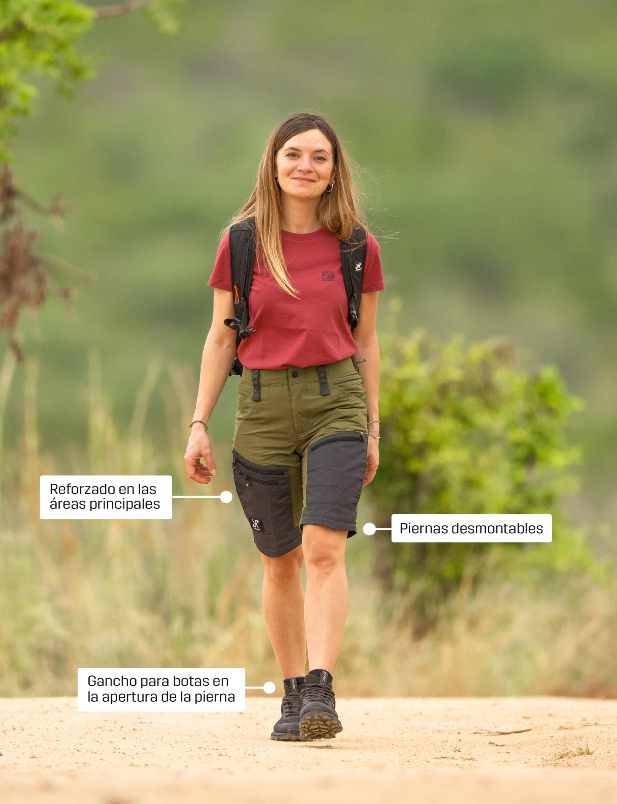 RevolutionRace RVRC GP Pro Zip Off Pants para Mujer, Pantalones de Senderismo Convertibles