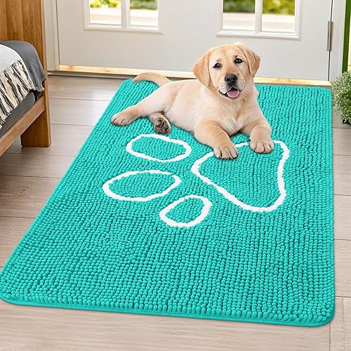 Miniatura 167 de Smiry Tapete para puerta de perro para patas fangosas, absorbente que atrapa la suciedad, antideslizante, de secado rápido, lavable, tapete de