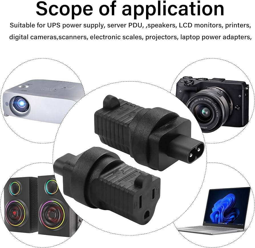 Amazon.com: JSADZKJ IEC 320 C8 to Nema 5-15R Power Adapter Figure