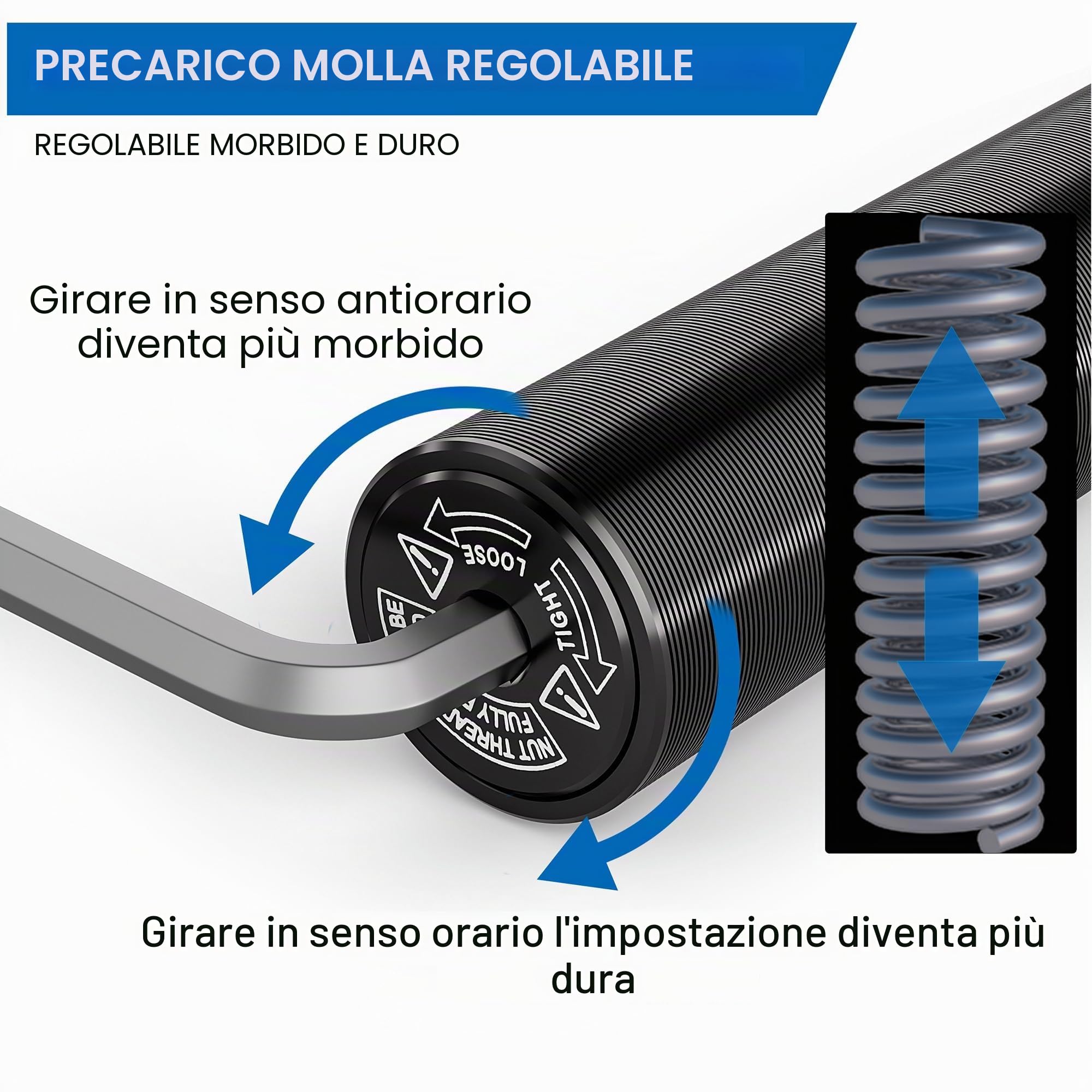 GEWAGE Reggisella Sella Sospensione Sella Molla In Alluminio, Sospensione Regolabile, Ammortizzante, Compatibile con 27.2/30.9/31.6 mm di diametro, 400 mm di lunghezza, ideale per MTB e Trekking