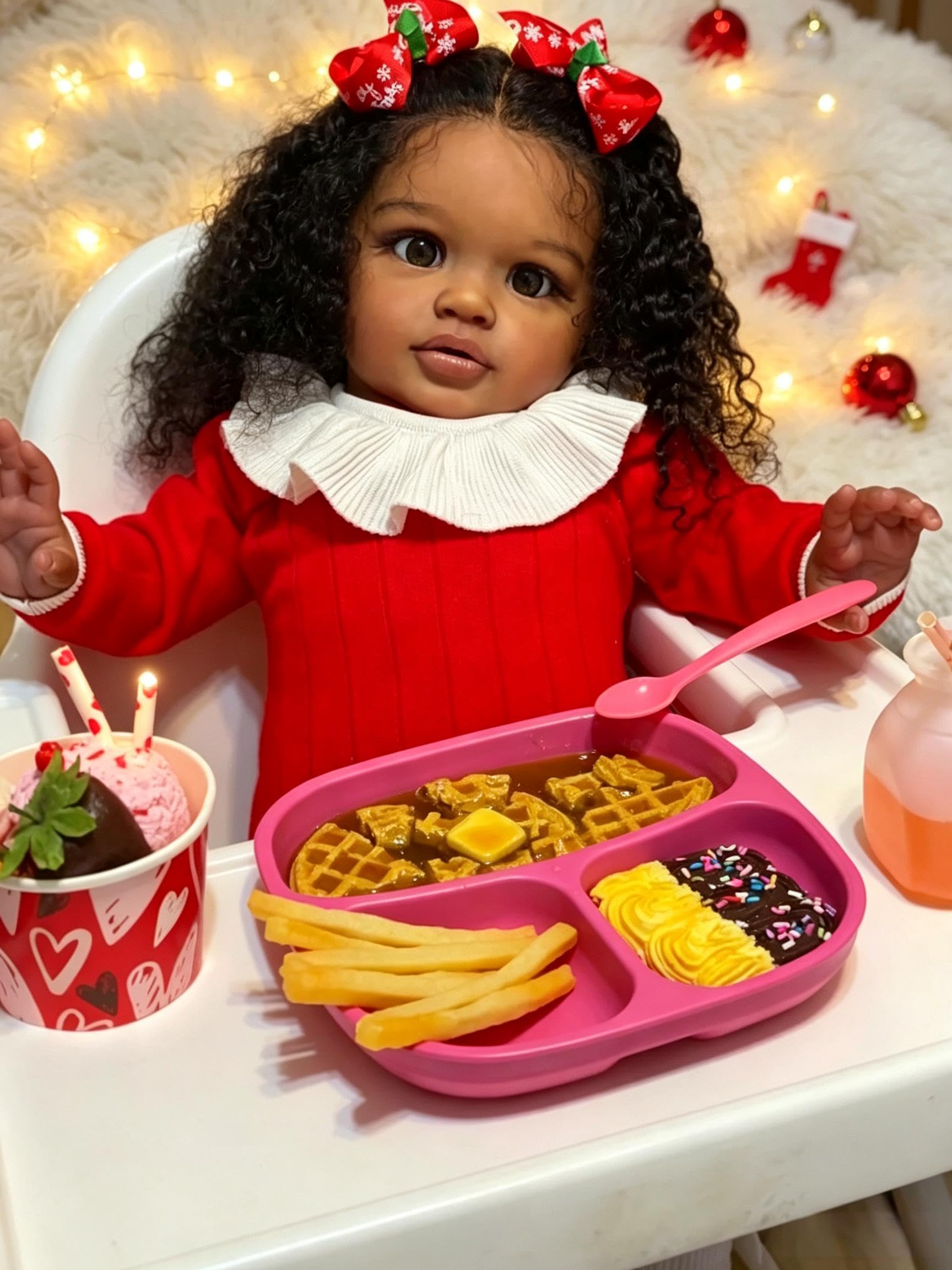 RXDOLL 66 cm Ogromny rozmiar Realistyczne lalki Reborn Maluch Czarna Dziewczyna Afroamerykanin Reborn Baby Dolls które wyglądają na prawdziwe życie Baby Biracial Dolls Miękka tkanina winylowa Body