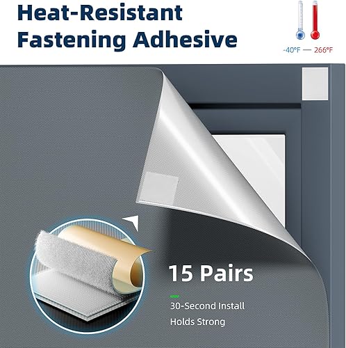 Miniatura 3 de Cortinas opacas portátiles de 100 x 57 pulgadas, tiras de cinta de velcro fuertes con adhesivo, persianas opacas que se pueden cortar, 100% material