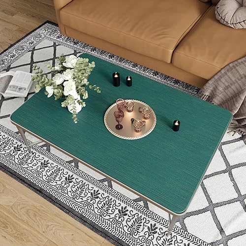 Miniatura 7 de CRE8TIVE Papel tapiz autoadhesivo de 24 x 118 pulgadas de ancho, color verde azulado, papel de contacto para paredes, tela de lino texturizada,